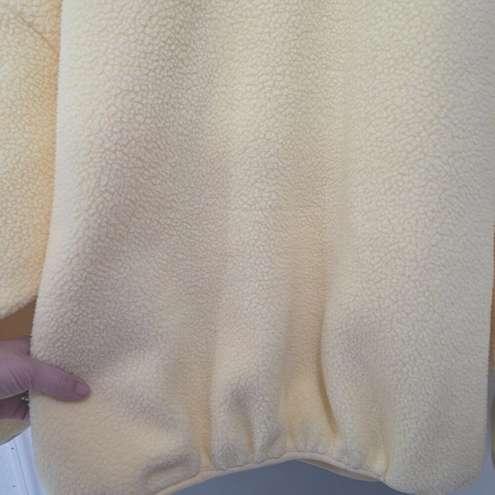 ESSENTIALS Fear of God Hoodie Yellow Sherpa Fleece Pullover β Size L β Oversized - Picture 8 of 15